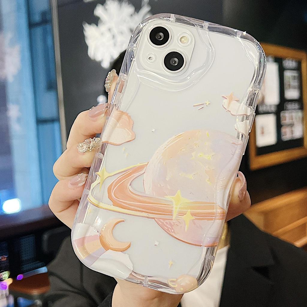 Roztomilé silikonové pouzdro pro Xiaomi Redmi Note 13 12 11 Samsung A54 A24 A14 Oppo A78 A58 A38 Infinix Note 30 Pro Funda Planet Saturn Cover Soft TPU Bumper