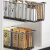 Retractable Storage Basket For Home Organization Ideal For Kitchen Cabinets And Bathroom Shelves Carbon Steel Design