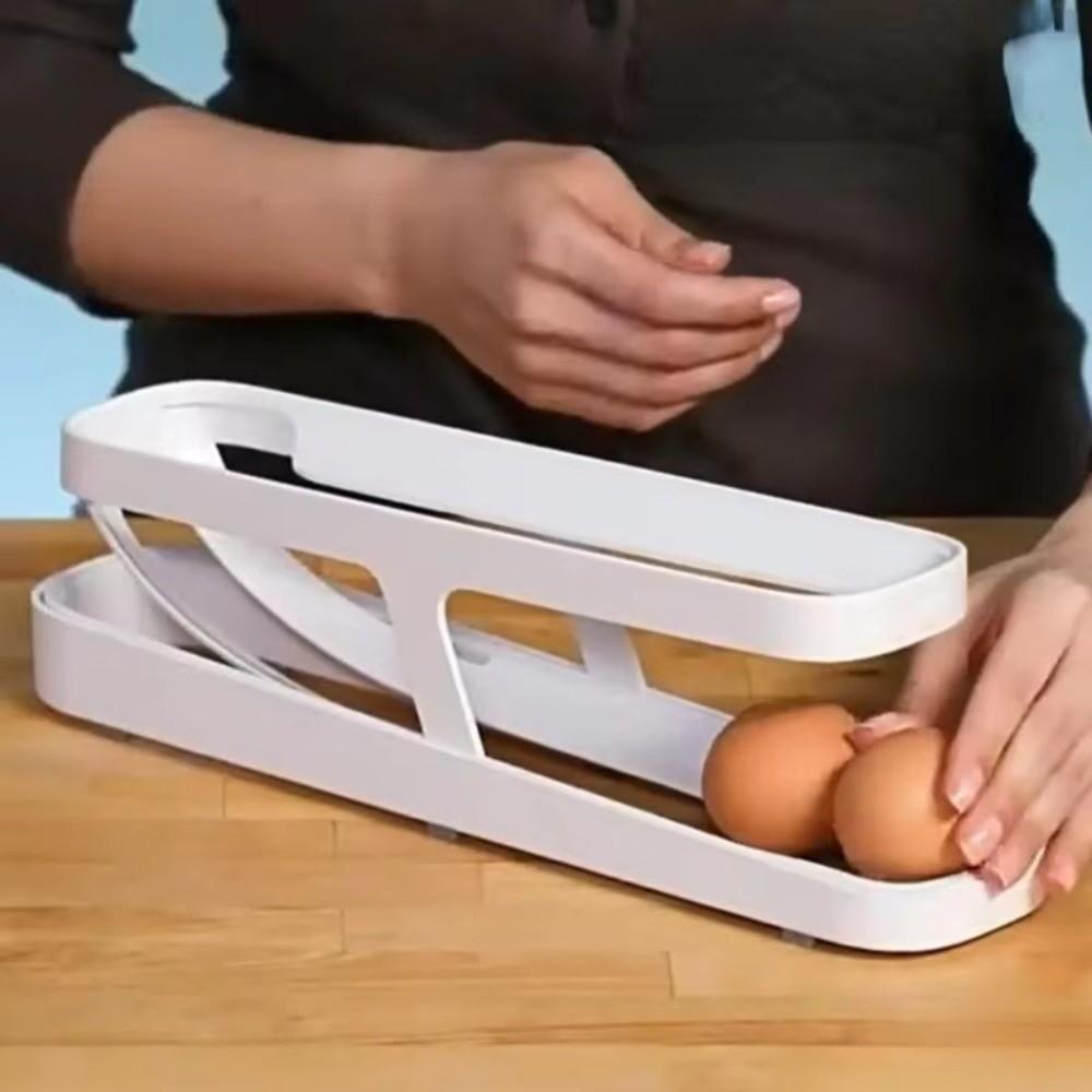 Automatic Scrolling Automatic Scrolling Egg Rack Rolldown Design Double-layer Egg Basket Container Egg Dispenser Box