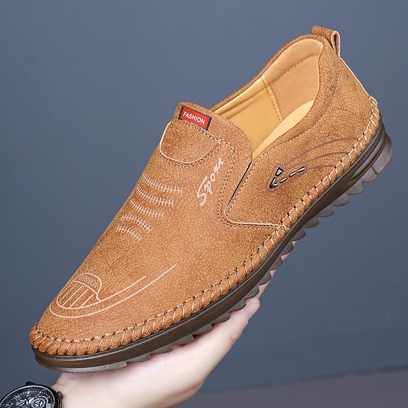 Men's shoes one-pedal autumn handmade online driving shoes men's versatile soft-soled men's casual shoes trendy casual