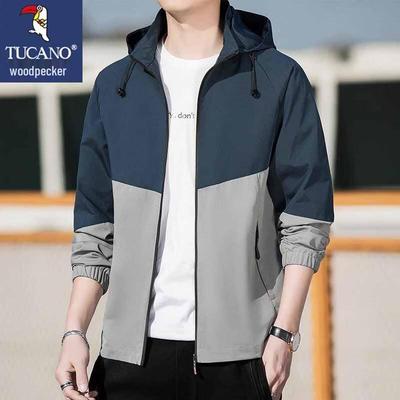 Men's Spring/Fall Color-block Windproof Casual Jacket
