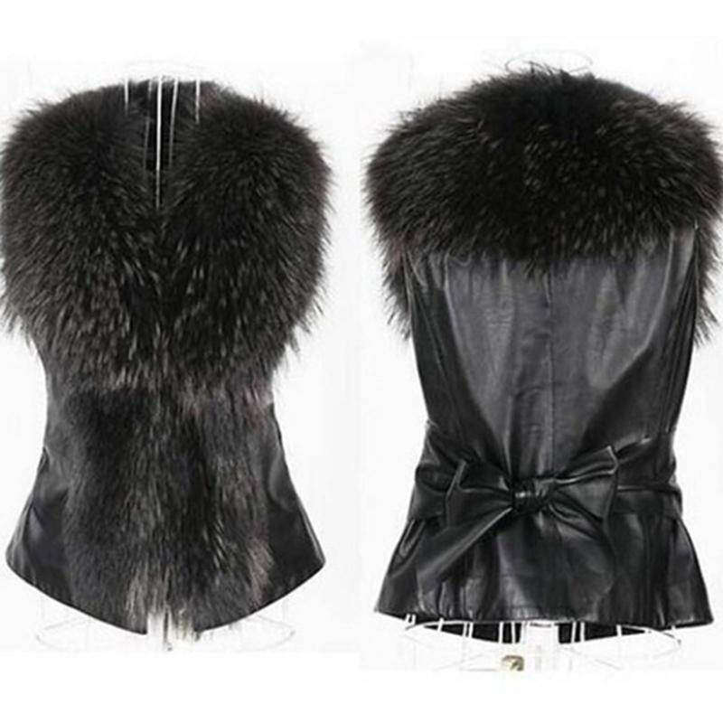Women's Winter Style Imitation Fur Short Cardigan Collar Vest Coat
