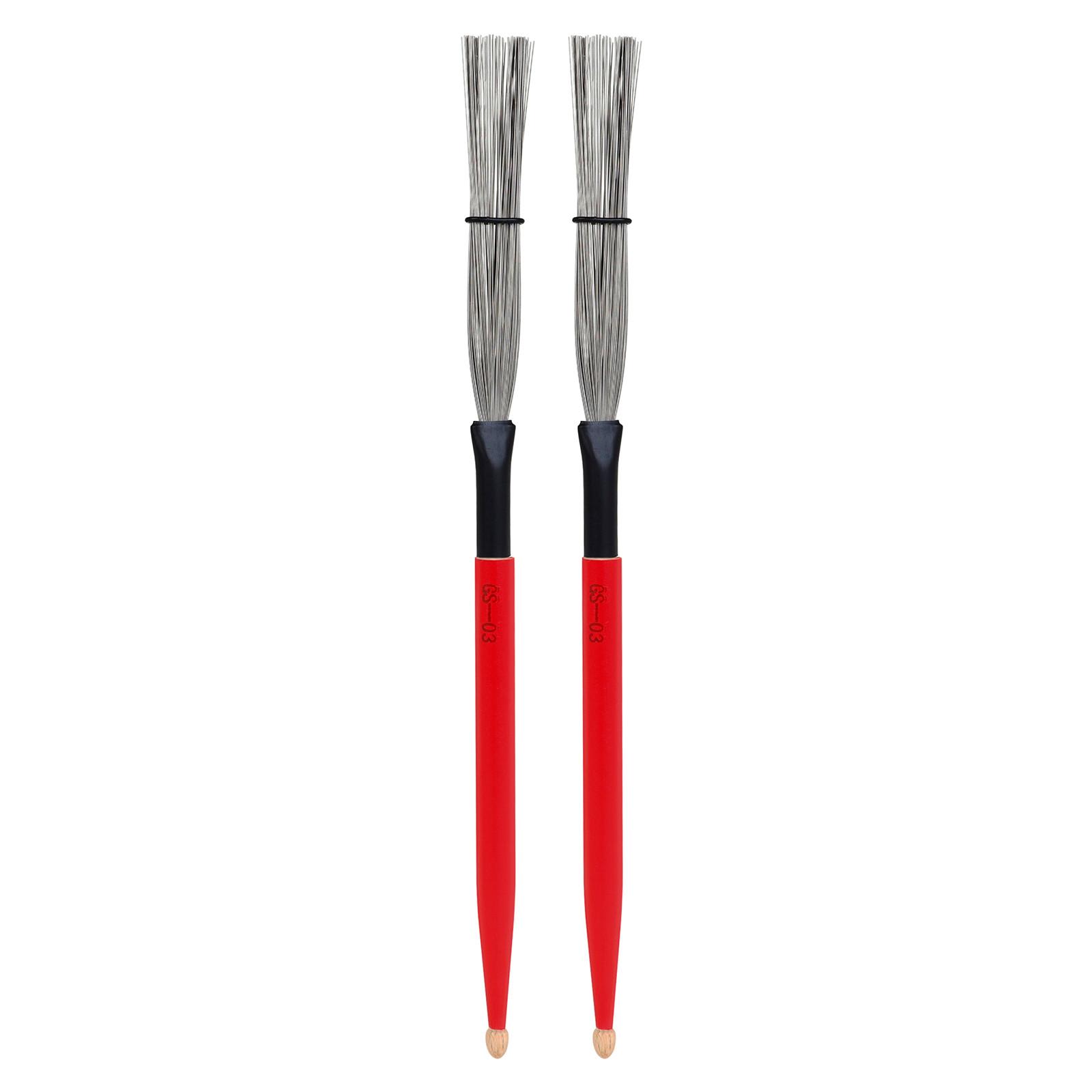 

Dual-Head Metal Wire Drum Brushes with Wooden Handles for Versatile Percussion Use Suitable for Drummers and Musicians One Size красный
