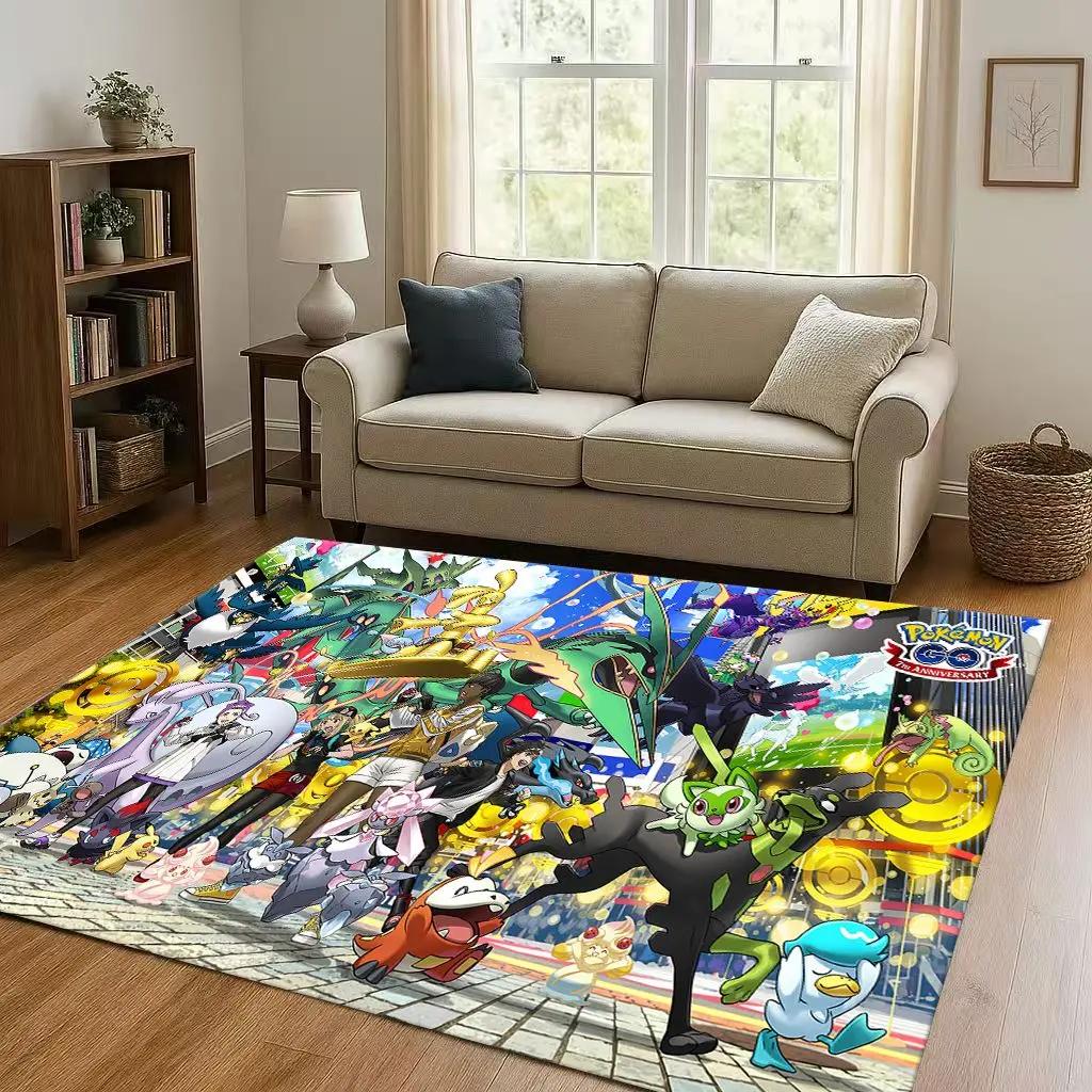 2026 Pokemon Pikachu Cartoon Christmas Living Room Non-Slip Area Rug Carpet For Bedroom Playroom Sofa,Home Decor Doormat