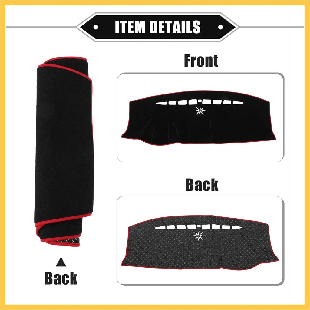 Dashboard Cover Compatible for Ford Edge 2011-2014, Nonslip Polyester Red Dash Cover Mat Dash Board Protector Cover Auto Replacement Parts