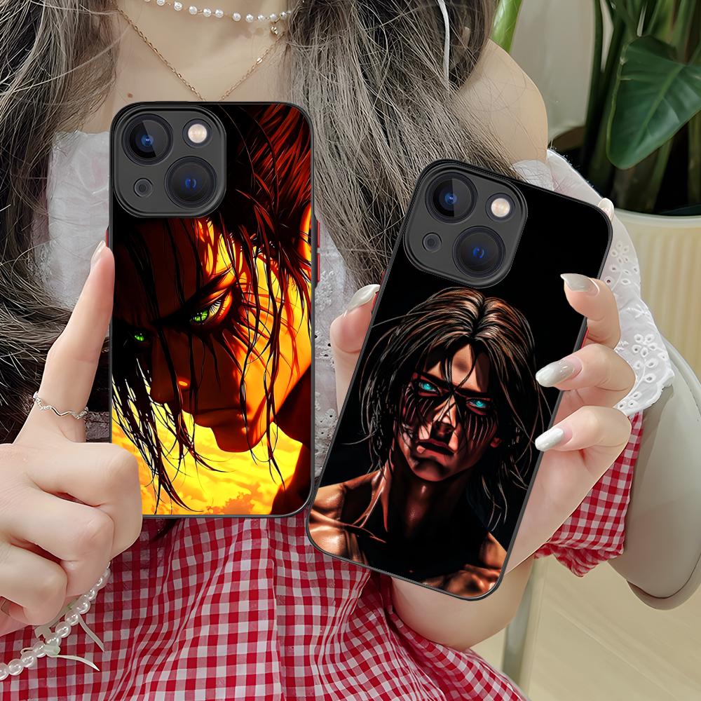 AOT Eren Mobile Cell Phone Case for iPhone 16 15 14 13 12 11 X XR XS 8 7 Pro Max Plus Mini Colour Printing Silicone Luxury Cover