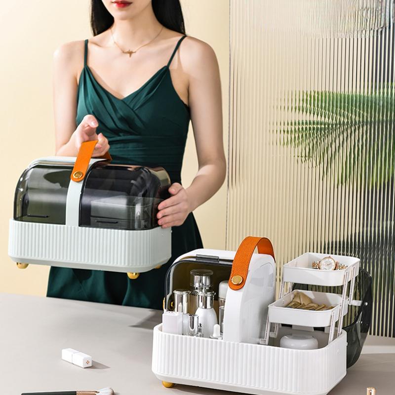 

Desktop Portable Cosmetic Storage Box Waterproof Dustproof Bathroom Beauty Makeup Lipstick Jewelry Skin Care Products Organizer
