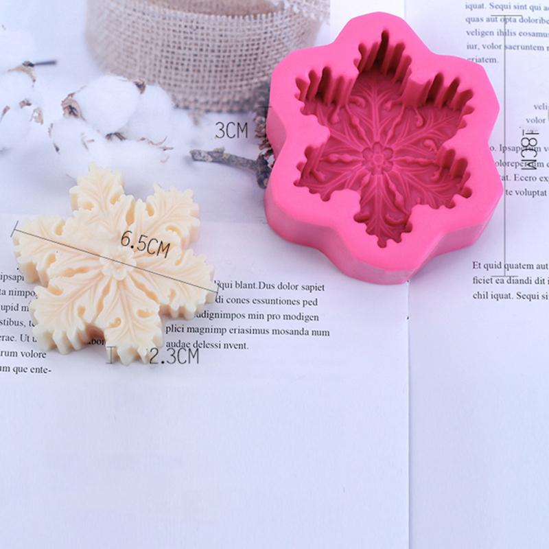 Handmade  Soap  Mold Silicone Maple Leaf Snowflake Shaped Diy Fondant Baking Cooking Cake Decorating