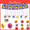 Splatoon3 Birthday Party Supplies Kit With Banner Balloons And Cake Toppers For Kids