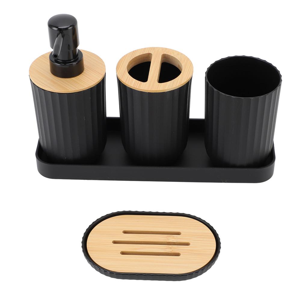 Bathroom Accessories Set Soap Dispenser and Toothbrush Holder Mouthwash Cup Bathroom Organizer for