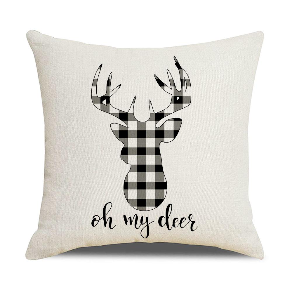 Roter Karomuster Weihnachts-Kissenbezug Leinen Sofa Kissenbezug Büro Kissenbezug Neuer Stil