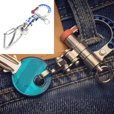 Premium Stahl Schlüsselanhänger mit futuristischem Cyberpunk-Design Stahl Schlüsselring für den täglichen Gebrauch und zum Verschenken