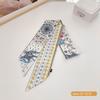 Foulard di Seta Fascia per Capelli Nastro Lungo Fiocco Stampa Coreana Lettera Foulard per Capelli Donna Porta Coda di Cavallo Accessori per Capelli