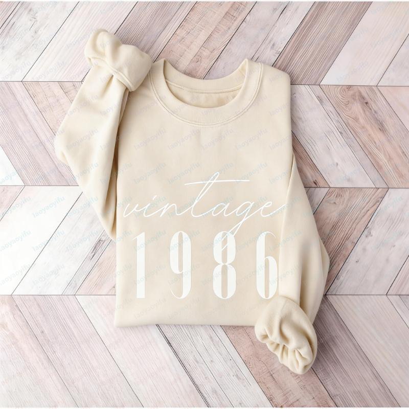 Classic Sweatshirts Women Vintage th Birthday Year Number for Him Her Milestone Best Friend Bday Matching Hoodies