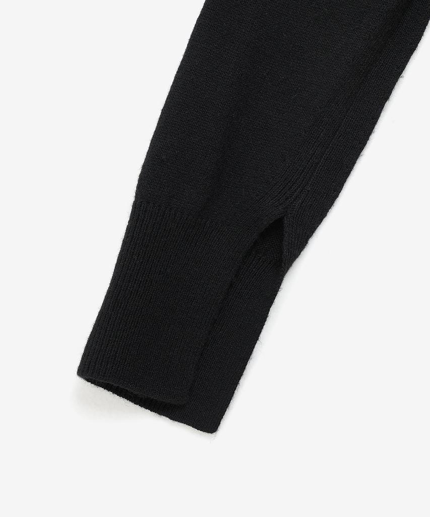 NOIRER FOR WOMAN Cashmere Slit Turtleneck (Black)