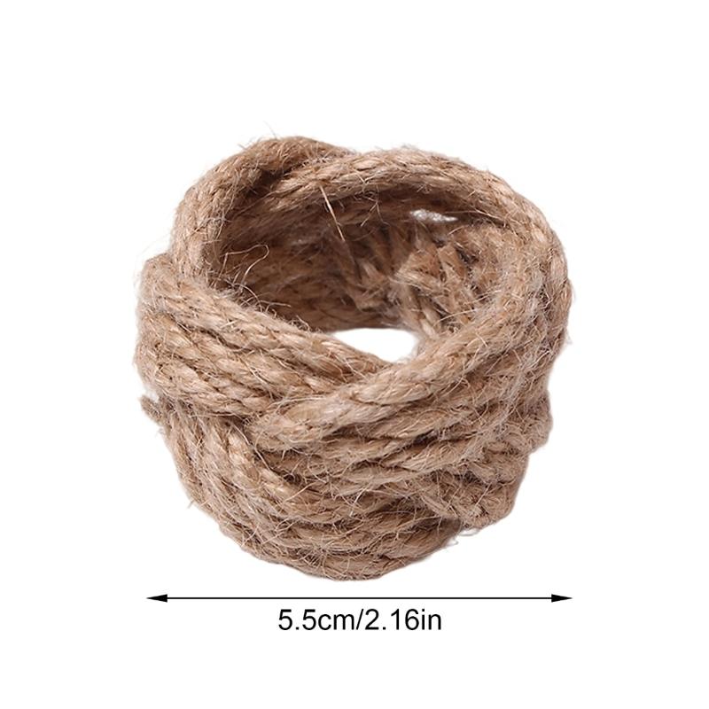 Natural Fiber Napkin Holders For Weddings And Festival Gatherings Elegant Handwoven Jutes Rope Napkin Rings