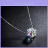 Ensemble Collier et Boucles d'Oreilles Cristal Géométrique Couleur Aurore Pour la Mode Féminine