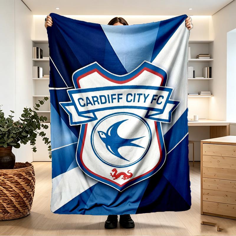Cardiff City FC Print Blanket - Soft & Comfortable, for Bedroom, Travel, Sofa, Home Decoration - Birthday Christmas Gift for Friend