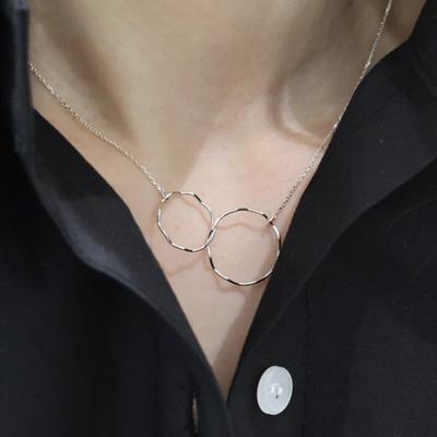 Ctwins SILVER925 POINT CIRCLE NECKLACE