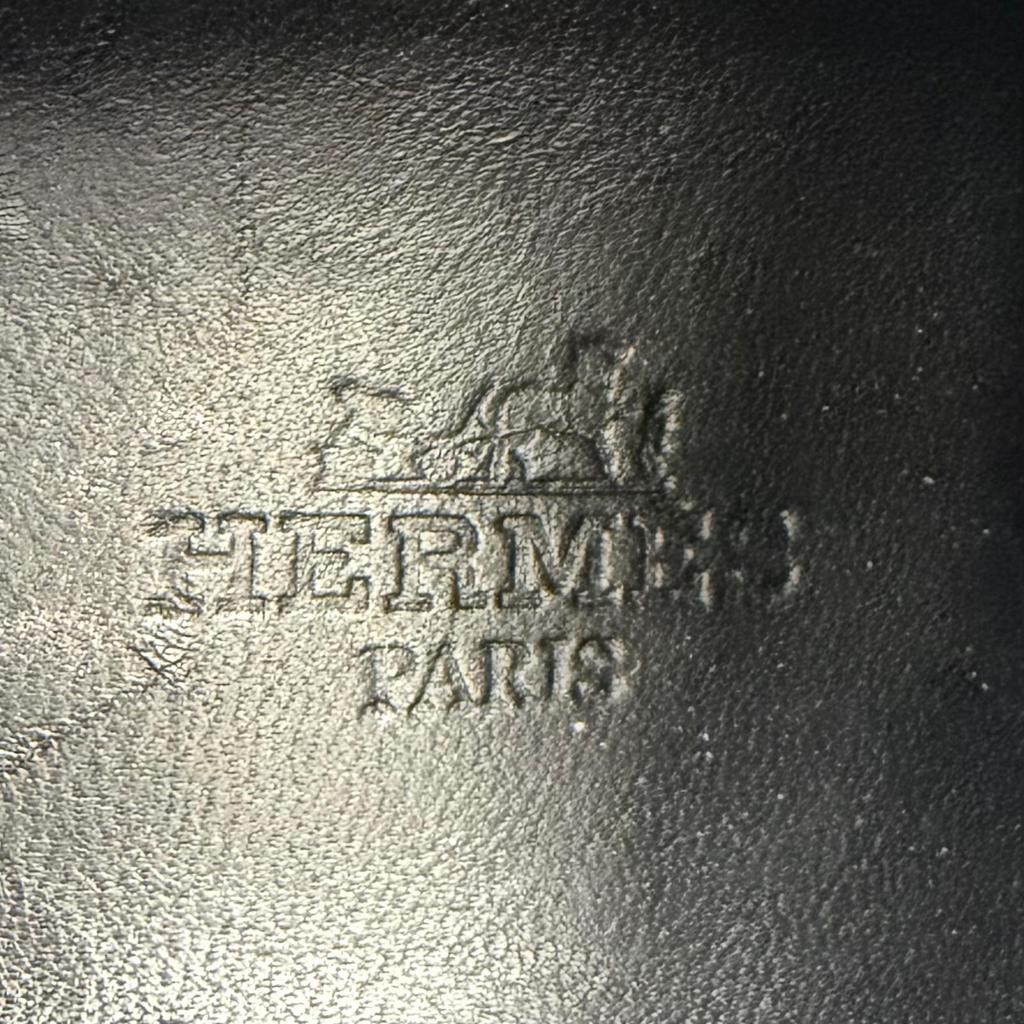 Great HERMES Sneakers Drive Leather Logo Patch Lace-up Black Women 35.5 212265Z Used