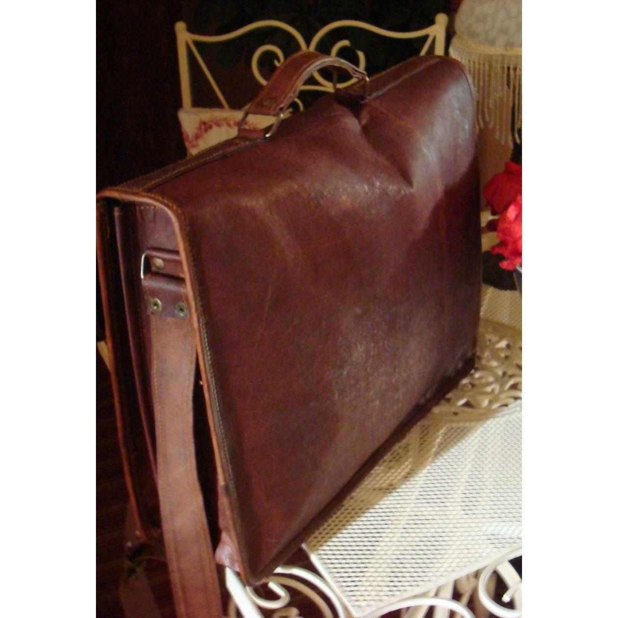 Винтажная мужская сумка через плечо из натуральной кожи — фото 4