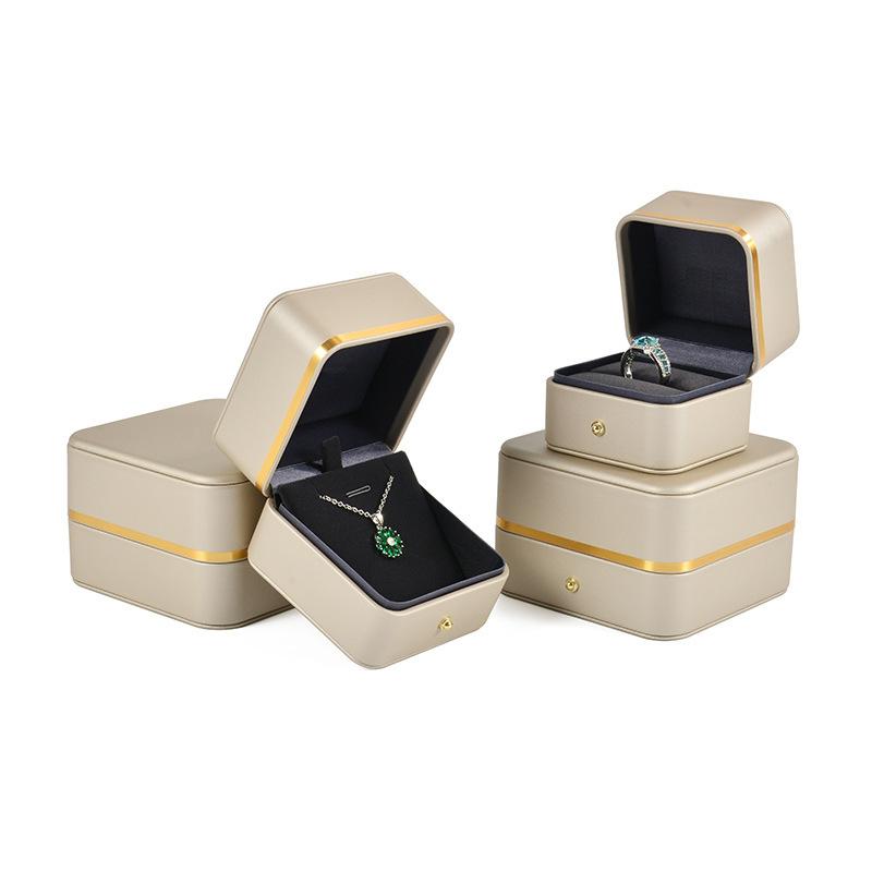 Gold Premium Custom Earring Jewelry Box Personalized Packaging Burgundy Jewelry Packaging Tiny Ring Box Jade Bangle Storage Box