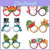 Christmas Deer Paper Glasses Party Photo Props For Kids Holiday Decor Set Of 12