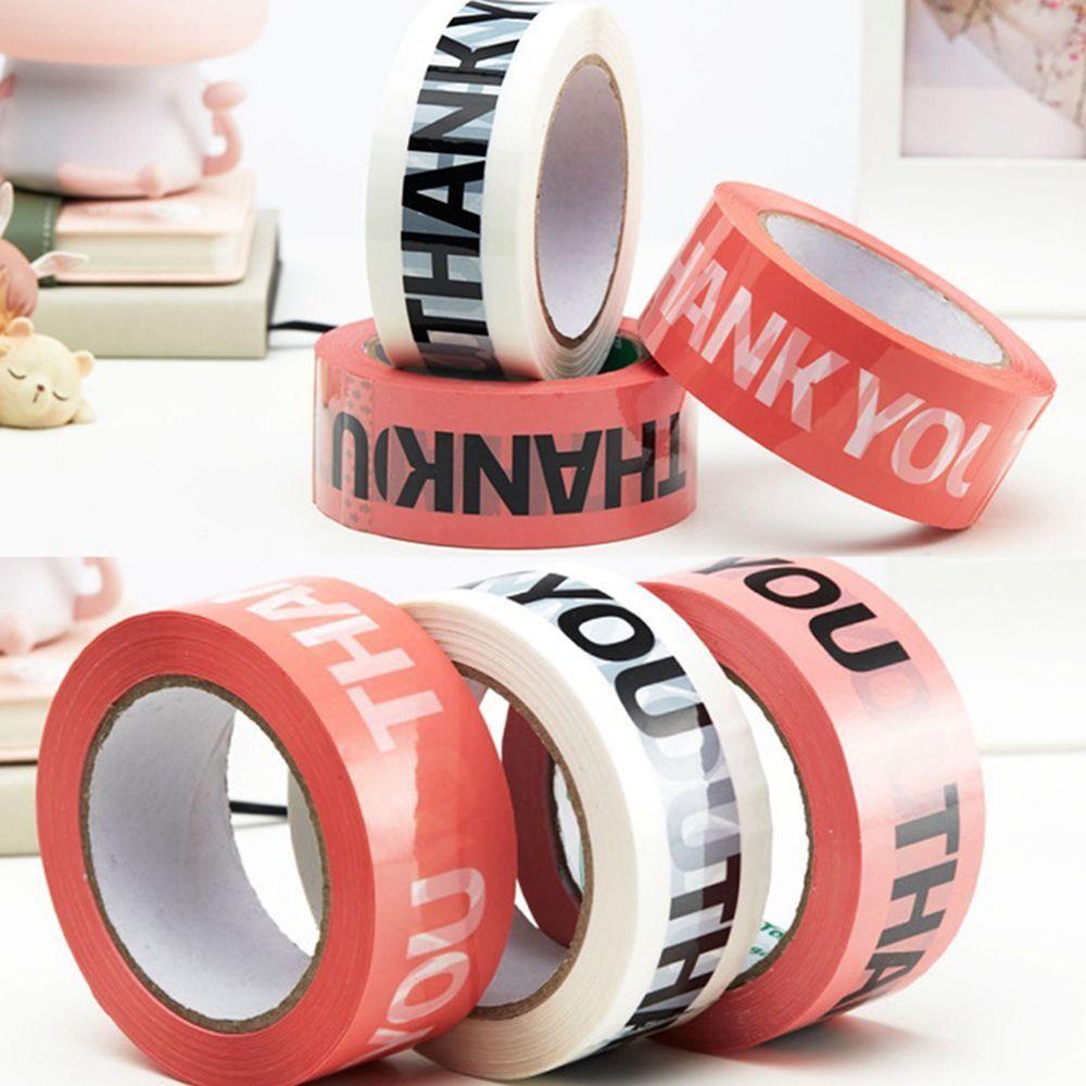 Cute Colorful Packaging Tape High Strength High Viscosity Decorative Tape OPP Material Thank You Tape Letter Print