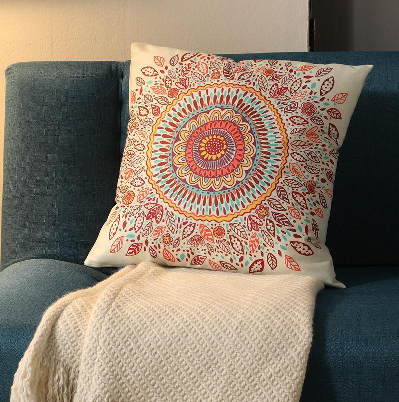 

Ethnic Style Retro pillowcase Bohemian Square Cushion Homestay Bedroom Living Room Sofa Backrest Light Luxury Pillow Cover 45x45cm 1pcs