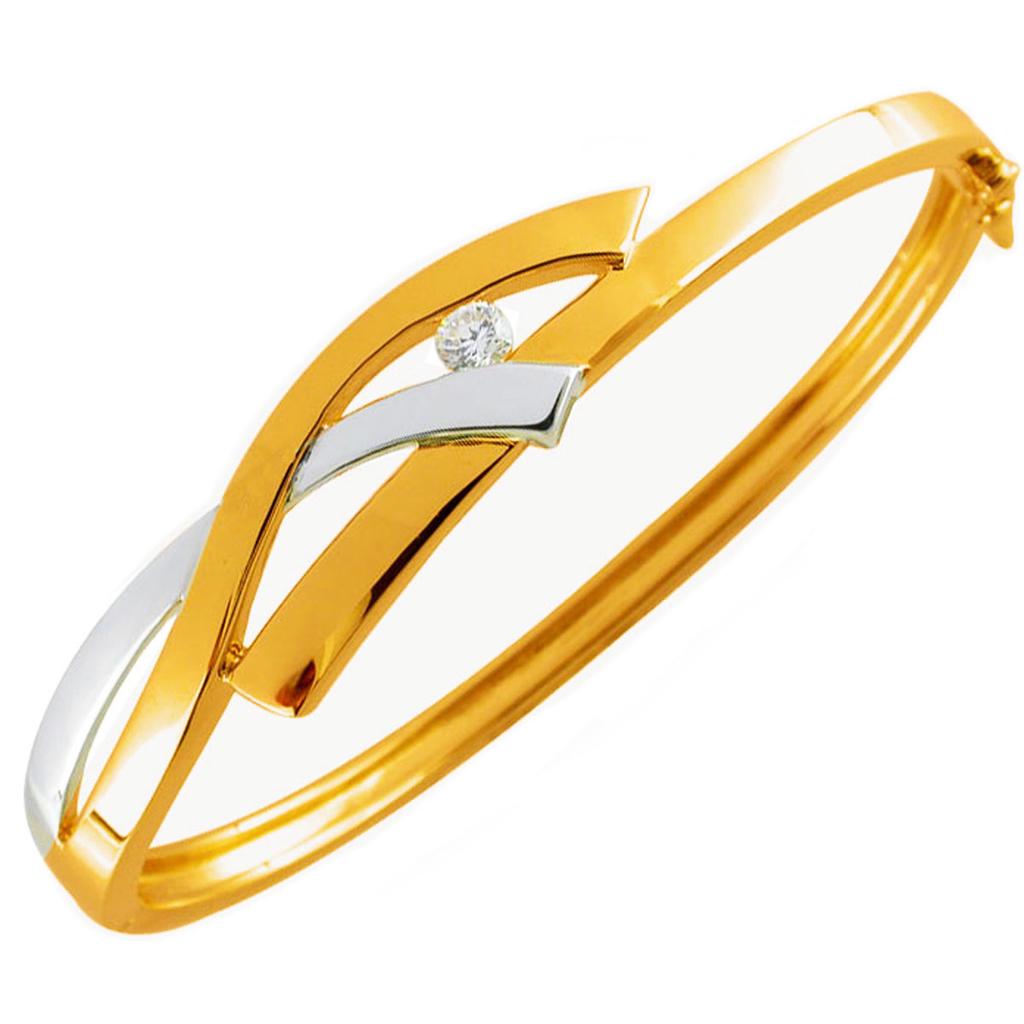 Altesse [G2451] - Bracelet plaqué or 'Câlin' bicolore