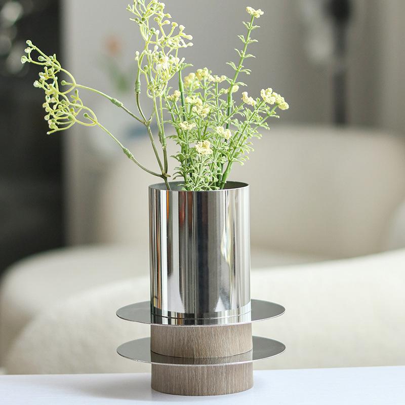 Moderní lehké luxusní kovové kulaté vrstvené květinové ozdoby domácí dekorace modelový pokoj hotelový stůl váza dekorace