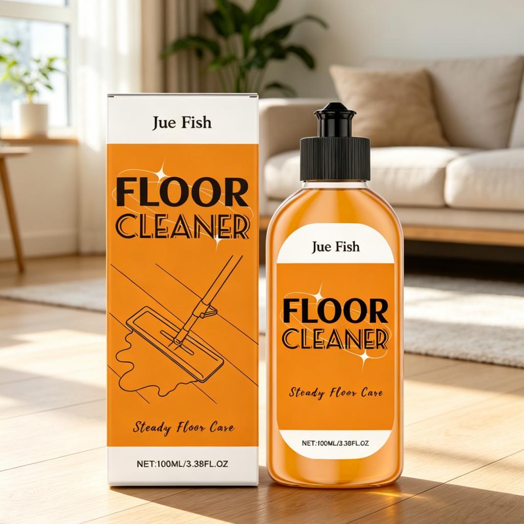 Jue Fish Floor Cleaner for Tiles Wooden Deep Cleaning Fresh Scent Gentle Formula Household Maintenance Floor Stain Remover 100ml