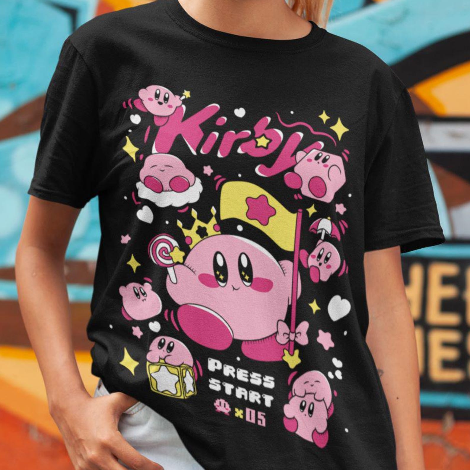 Kirby Face Classic Retro Gaming Premium Unisex T-shirt Inactive S