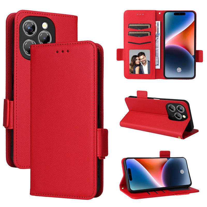 Brieftasche Flip Cover für Oukitel P1 Hülle Lychee Muster Leder Magnetischer Flip Folio Stand Telefonhülle mit Kartenhalter