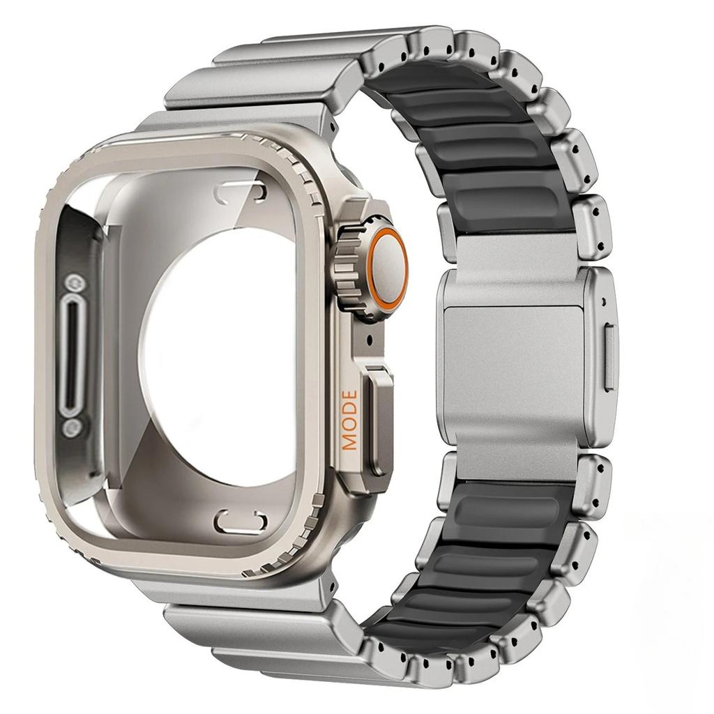 Titanium Strap+Metal Case for Apple Watch Band Ultra 3/2 49mm 46mm 45mm 44mm Alloy Shell Cover for Iwatch Series 11 10 9 8 7 SE3