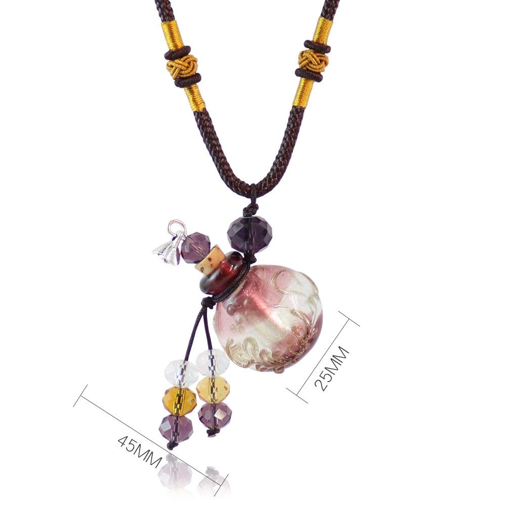 1PC Murano Glass Perfume Baroque Necklaces Essential Oil Vials Aroma Perfume Bottle Necklace