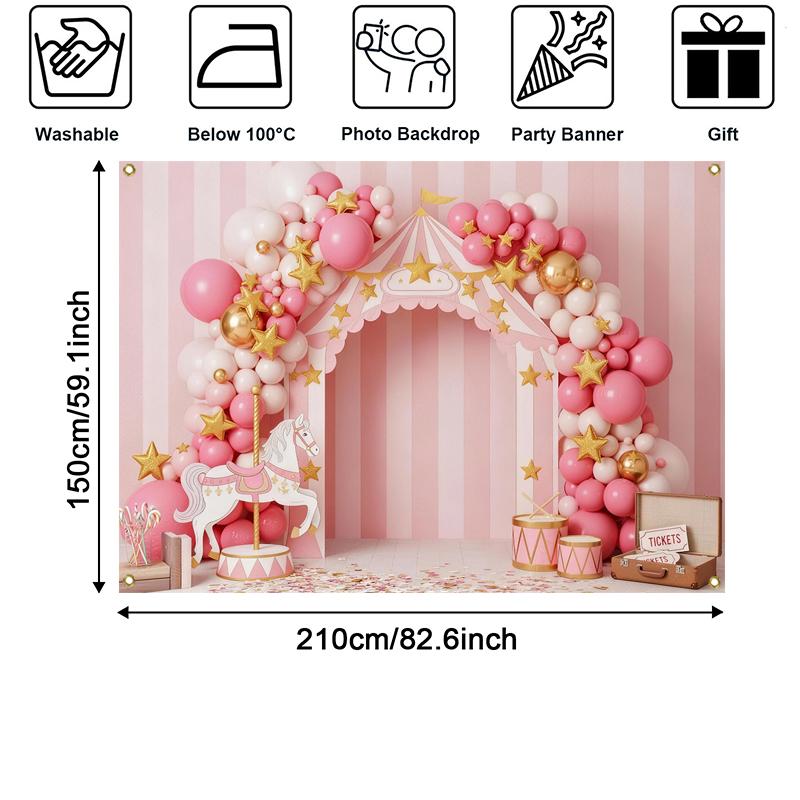 LS Circus Carnival Balloon Backdrops Kids Adult Photography Props Child Adult Photocall Decors Cake Smash Birthday Backgrounds
