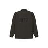 Fear of God Essentials FW22 CD2 Kurtka Trenera Z Logo w Jednolitym Kolorze i Wiatroodpornym Kołnierzem Zapinanym na Guziki Odzież Wierzchnia Unisex Off-Black Szaro-Czarny FOG-FW22-709