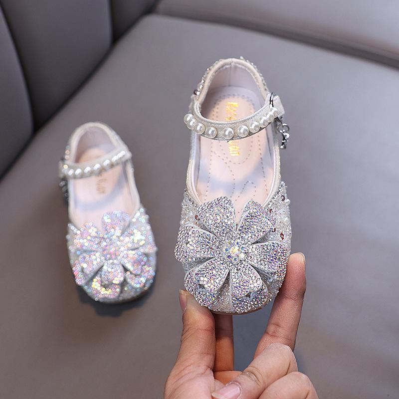 

Autumn new style ladylike baby girl children s princess rhinestone single shoes leather shoes dance performance shoes 36