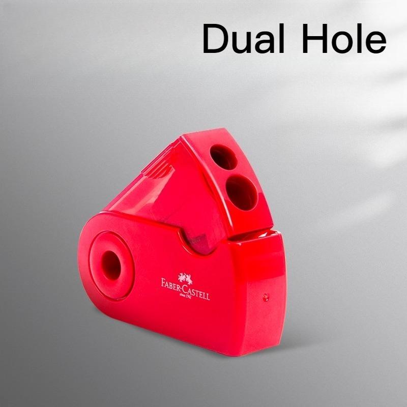 FABER-CASTELL Manual Mini Pencil Sharpener Dual-Hole Sharpener for Thick and Thin Pencils Portable Durable Pencil Sharpener