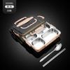 Mittagessenbox 304 Edelstahlplatte Schülerspeisesaal Heizbar Bento Tragbar Fast Food Thermoisolierung Fächer Mittagessenbox