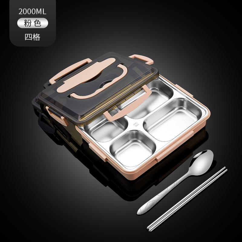 Mittagessenbox 304 Edelstahlplatte Schülerspeisesaal Heizbar Bento Tragbar Fast Food Thermoisolierung Fächer Mittagessenbox