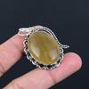 925 Sterling Silver Oval Multi Fluorite Stone Bezel Elegant Handcrafted Pendant