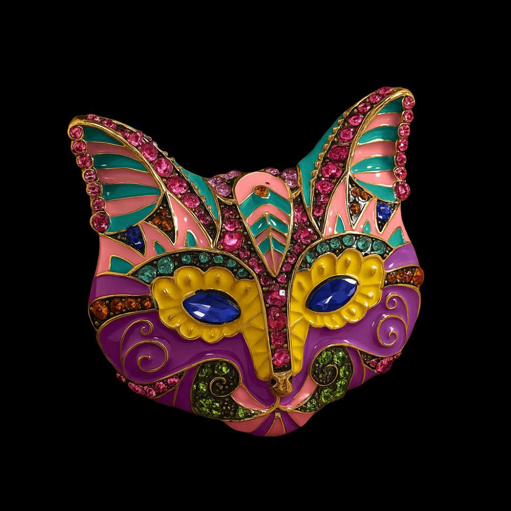 Rhinestone Drip Oil Brooch Jewelry Accessories Vintage Collar Pin Fashion Cat Enamel Brooch  Women