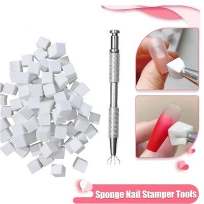 100Pc Sponge Set Nail Sponge Grab Pen Manicure Tool Accessories Square Nail Art Grabber Gradient Nail Brushes Gel Polish Design
