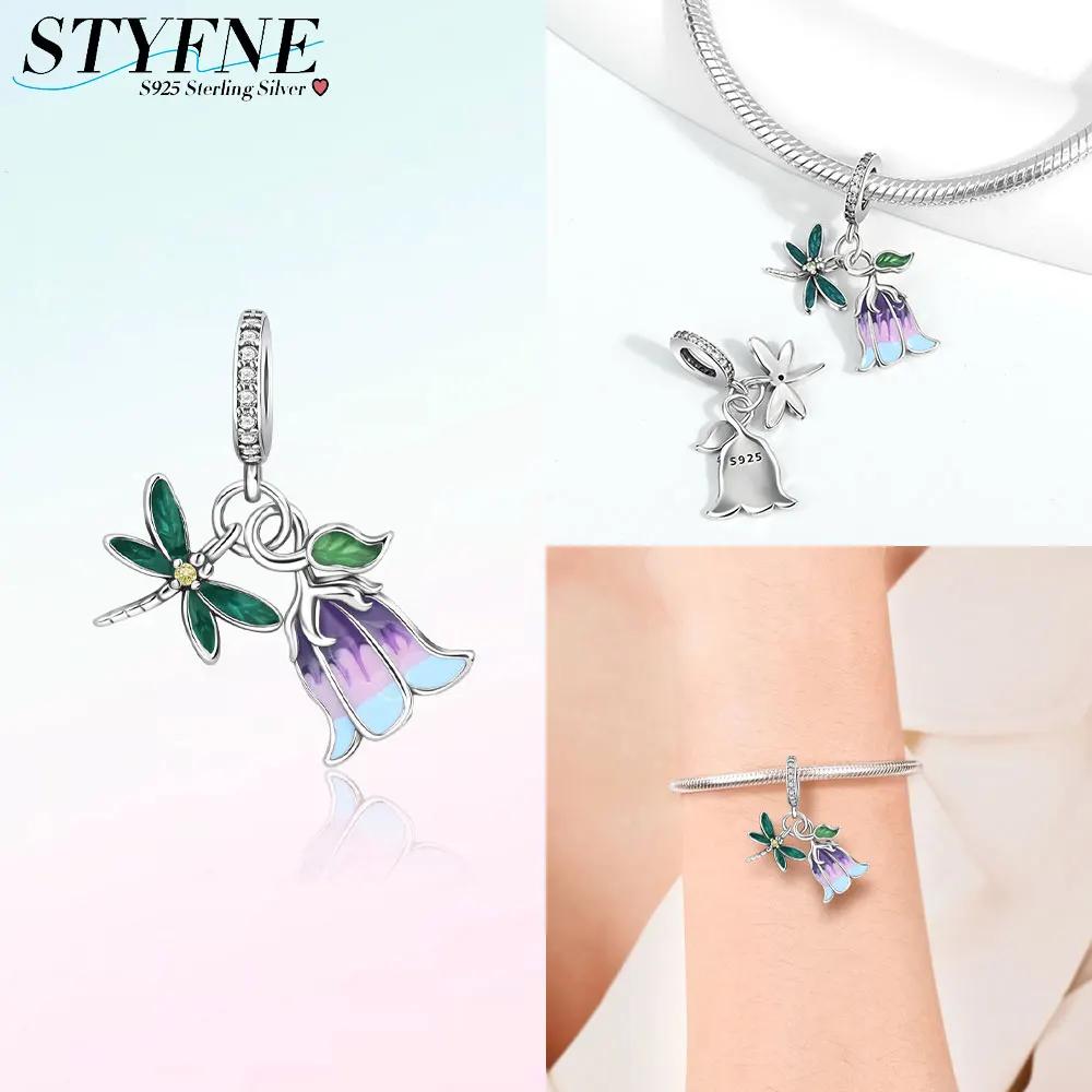 Copper Authentic Charm Bead Charms Pink Butterfly Flowers Yellow Zircon Fireflies Bees Bead Charms Compatible With Bracelets Women Jewellery Making Di