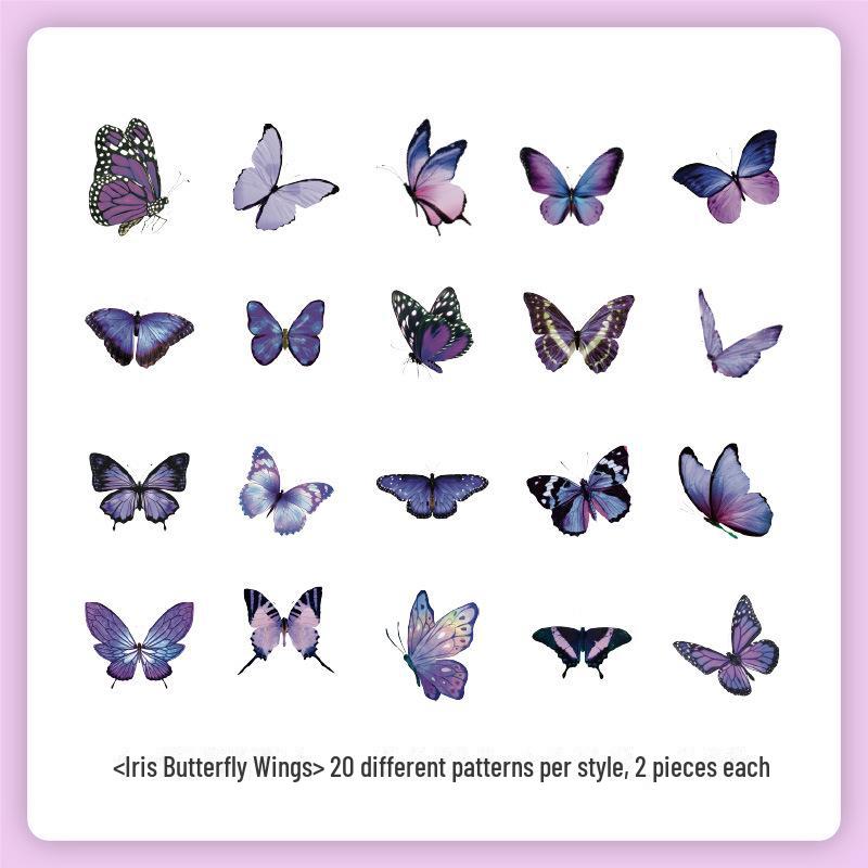 Yuezhen Retro Nature Sticker Pack: Flowers & Butterflies for Children's Handbooks