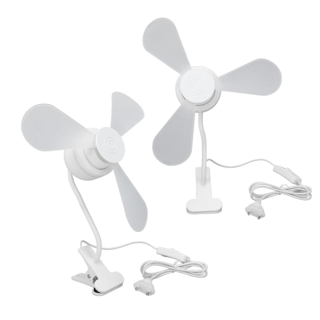 Clamp On Desk Fan with Light Plug in Mini Fan Desktop Personal Fan Flexible Gooseneck for Home Bedroom Study Room