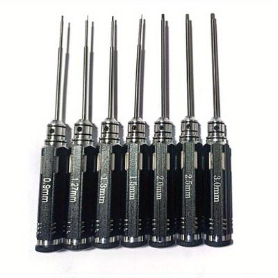 7dílná sada šroubováků pro modely letadel 0,9-3,0 mm, modelářské šroubováky, titanem pokovené nástroje pro modely letadel z rychlořezné oceli