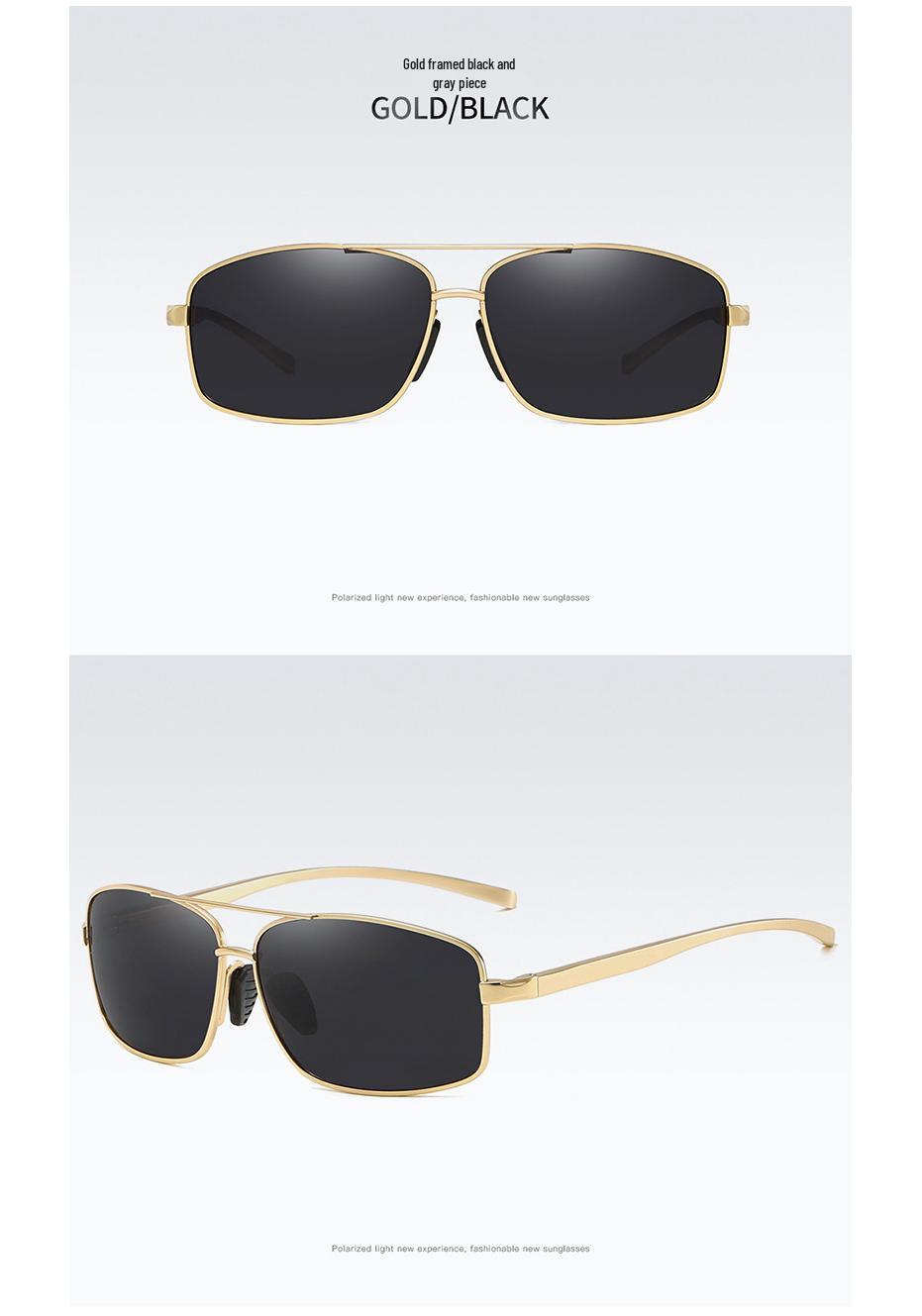 Men s Retro Square Frame Polarized Sunglasses - UV Protection, Aluminum-Magnesium Outdoor Shades 2458